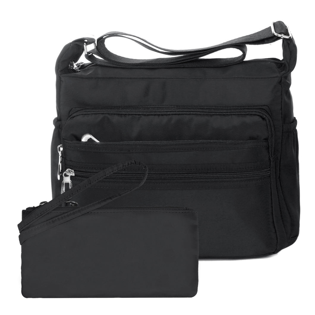 NOTAG クロスボディバッグ レディース 防水 ショルダーバッグ RFIDウォレットセット 旅行用ナイロン財布 ハンドバッグ 2サイズ